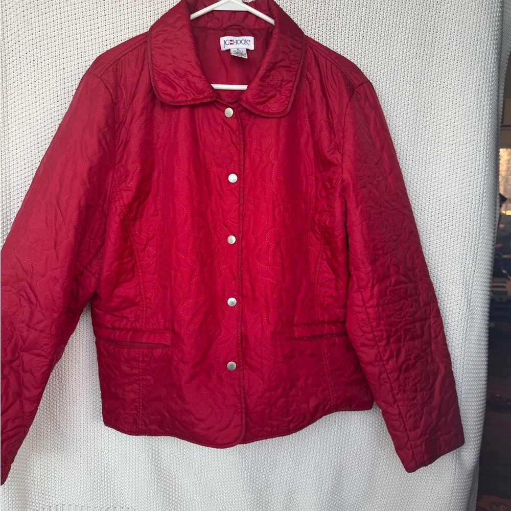 Chic Red Quilted Puffer Jacket - image 1